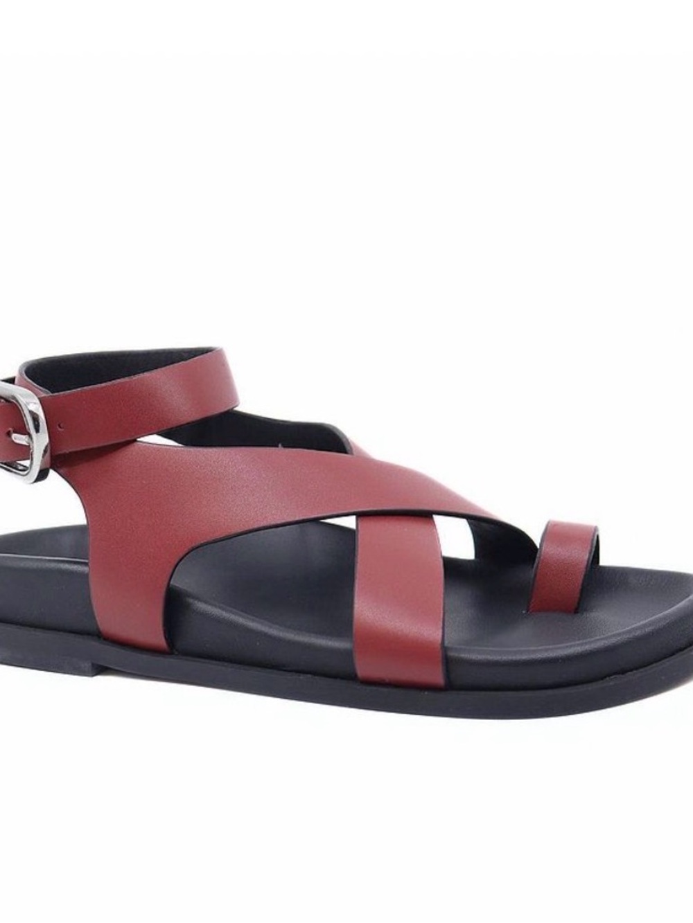 Free People Burgundy/Hickory Anya Strap Toe-Ring Sandals new in box